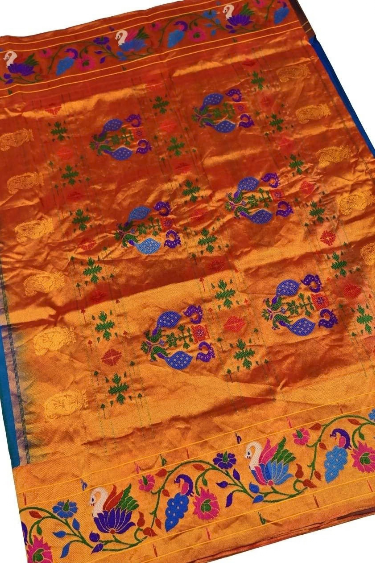 Pure Handloom Silk Turning Paithani