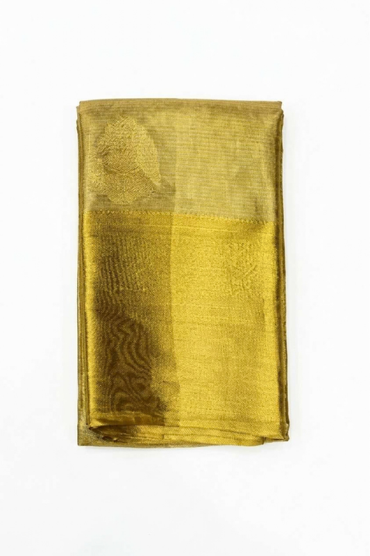 Pure Silk Golden Tissue Silk Saree