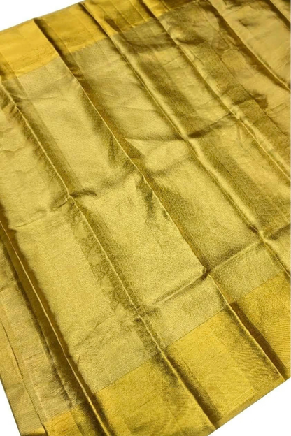 Pure Silk Golden Tissue Silk Saree